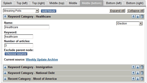 Keyword blocks admin