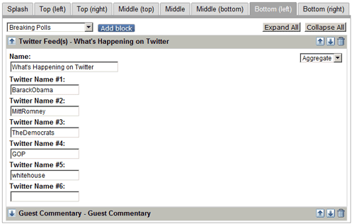 Latest Twitter posts admin