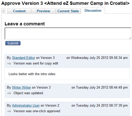 Comments and audit log