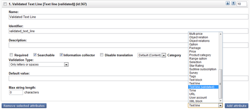 Screenshot showing how to edit a validated string