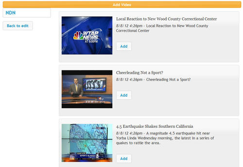 Custom "add video" interface