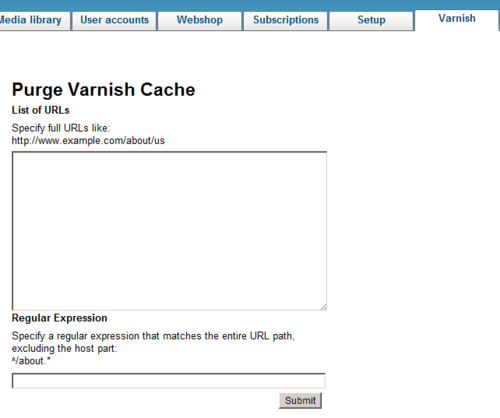 Purge Varnish cache