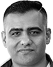 Black and white photo of Mo Ismailzai Black and white photo of Mo Ismailzai